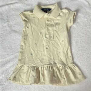 Polo by Ralph Lauren Kids Cream Polo Dress with Snowflake Embroidery